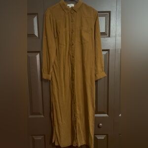 Cloth & Stone Brown Long Sleeve Dress